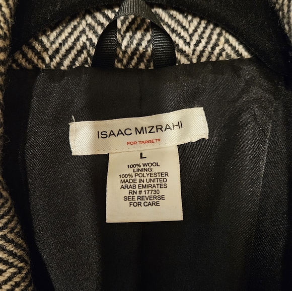 Isaac Mizrahi for Target Herringbone Button Up Wool Coat Jacket Women's Large - Picture 8 of 10